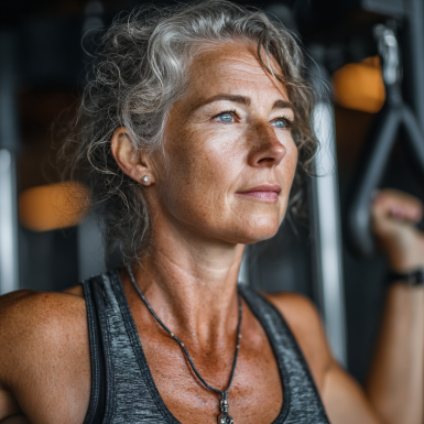 Активні люди старшого віку займаються йогою на свіжому повітрі